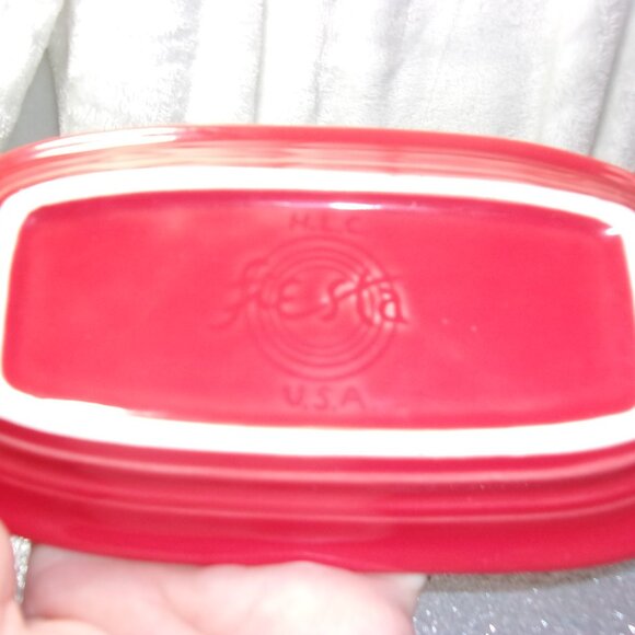 H-232 FIESTA WARE RED BUTTER DISH TRAY - Picture 7 of 8